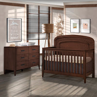 Natart Palo 5-in-1 Convertible Crib with Arched Decorative Molding