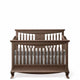 brown wood convertible crib open back