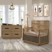 Natart Como 5-in-1 Convertible Crib with Horizontal Molding