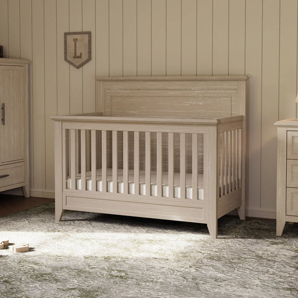 Monogram by Namesake Barrow Rustic 4-in-1  Convertible Flat Top Crib