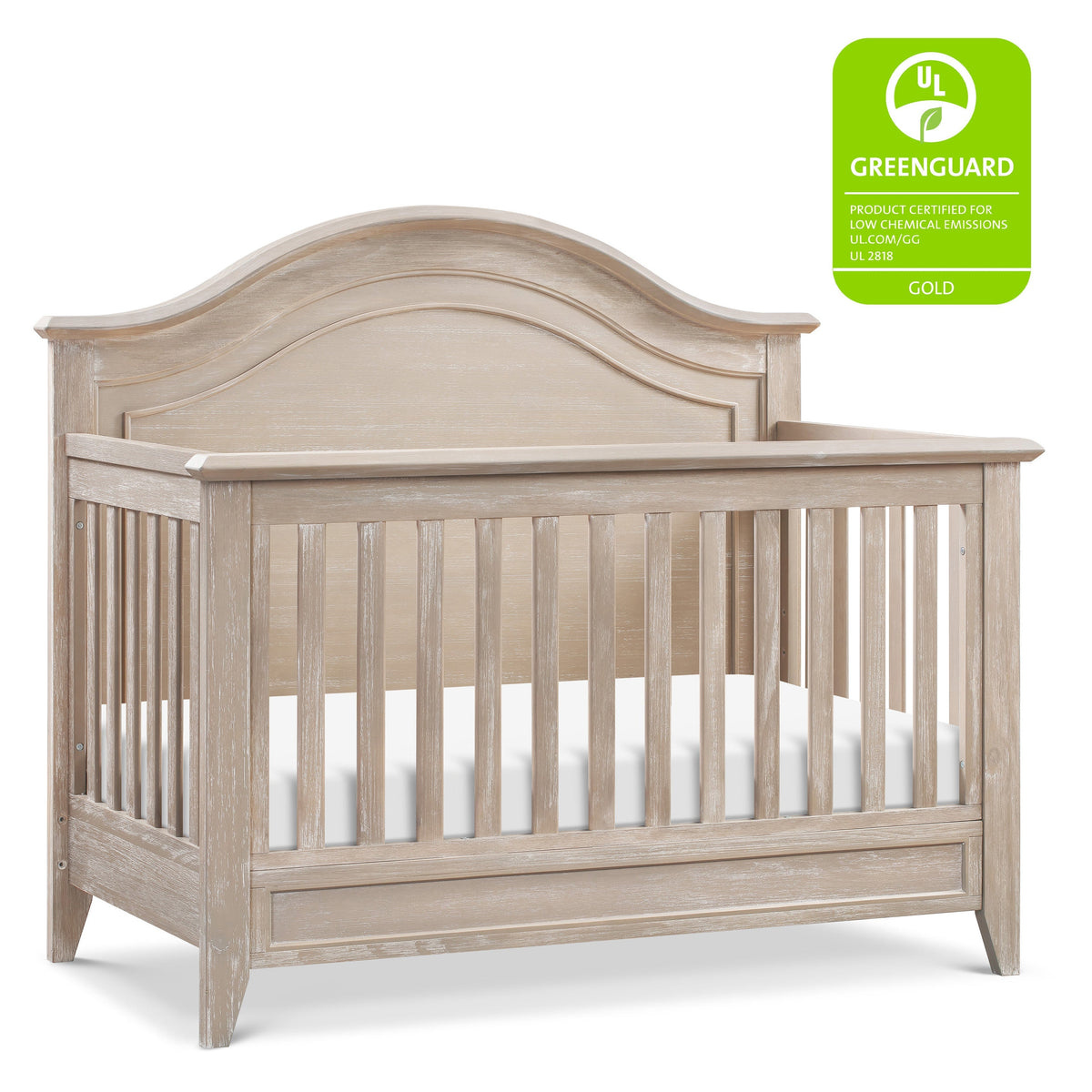 M34401SDB,Monogram by Namesake,Beckett Rustic 4-in-1 Convertible Curve Top Crib in Sandbar