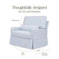 Namesake Crawford Pillowback Chair and a Half Comfort Swivel Glider