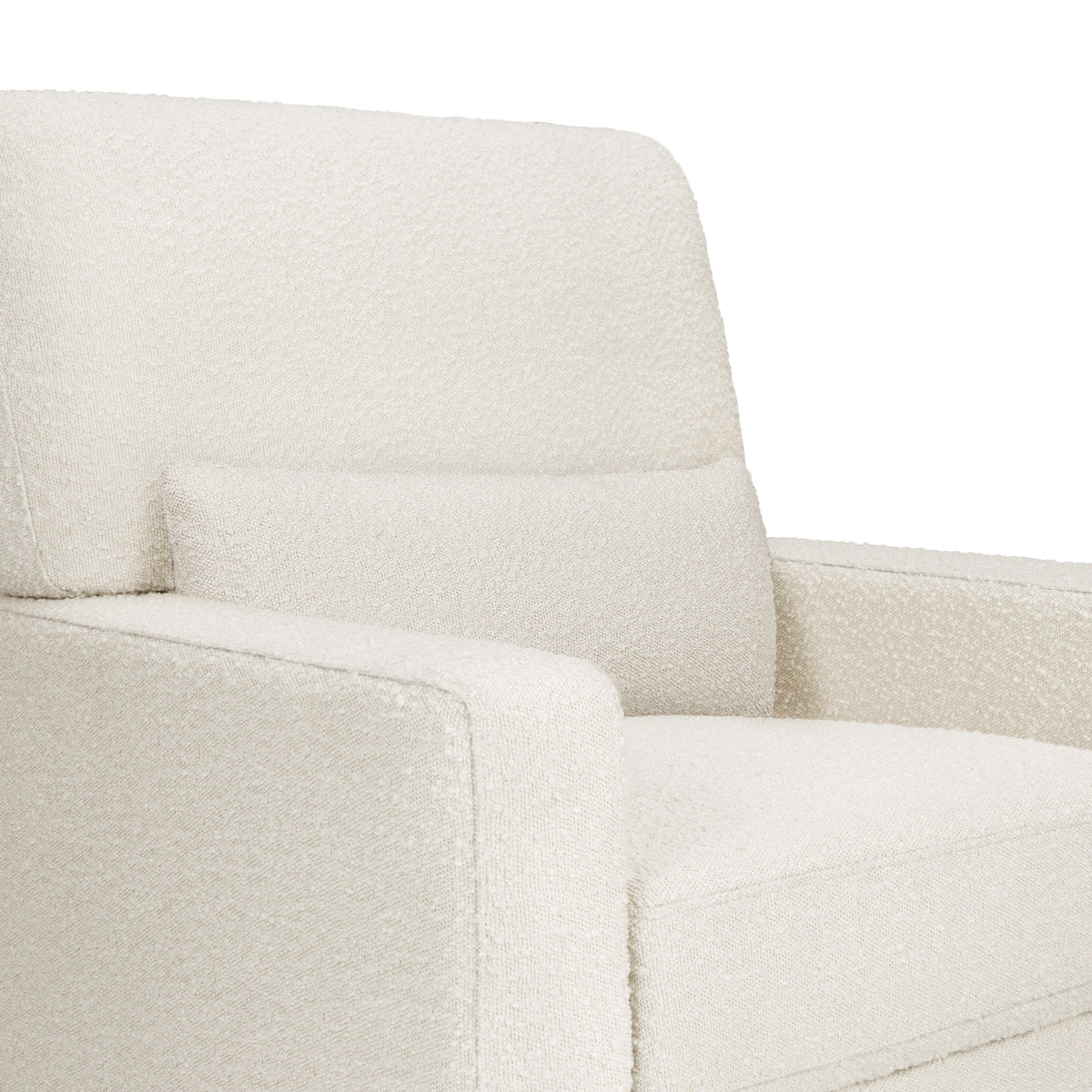Namesake Crawford Pillowback Comfort Swivel Glider | Boucle with Tassel Fringe