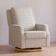 M22286TGHLB,Namesake,Crewe Electronic Swivel Glider Recliner in Tan Gingham with Light Wood Base